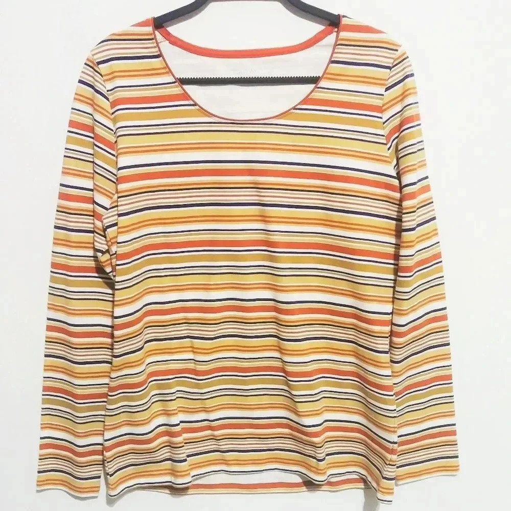 Kim Rogers Striped Long Sleeve‎ T-shirt Medium